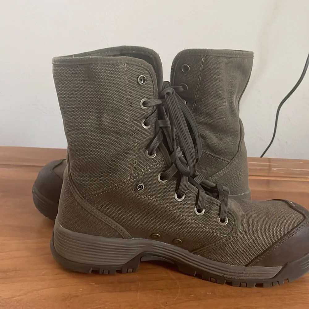 Keen Utility Roswell Mens Size 8.5D Mid Height Canvas Steel Toe Work Boots Olive